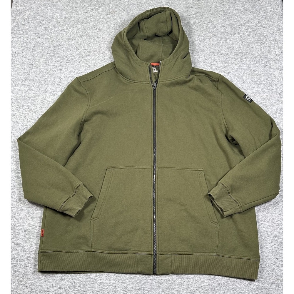 Brunt Hoodie Men 4XL Green Fleece Lined Long Sleeve Sweatshirt Workwear
